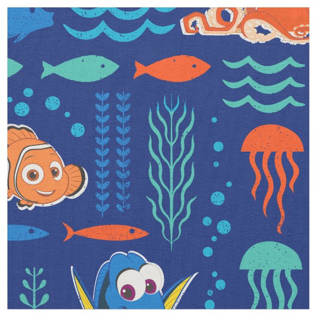Finding Dory Sea Pattern Fabric (Close Up)