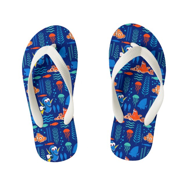 Finding Dory Sea Pattern Kid's Flip Flops (Footbed)