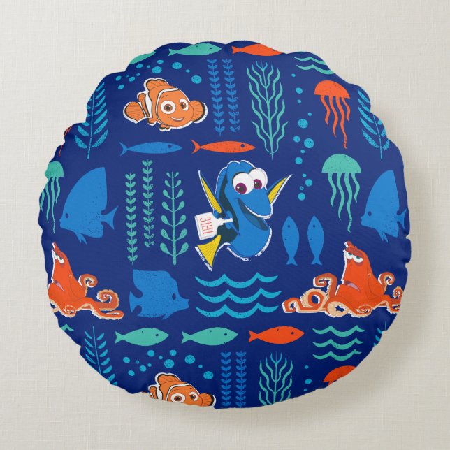 Finding Dory Sea Pattern Round Pillow (Front)