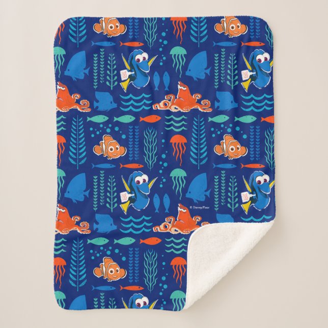 Finding Dory Sea Pattern Sherpa Blanket (Front)