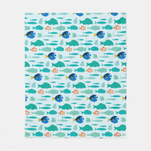 Finding Dory Silhouette Pattern Fleece Blanket