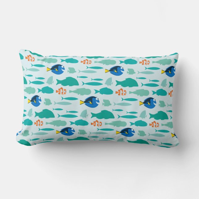 Finding Dory Silhouette Pattern Lumbar Pillow (Front)
