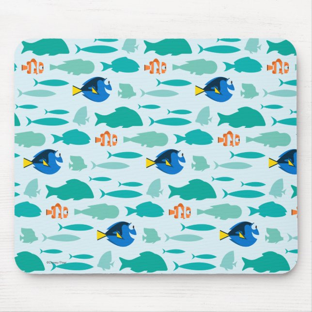 Finding Dory Silhouette Pattern Mouse Pad (Front)