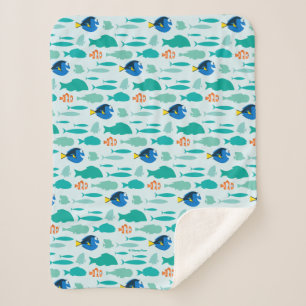 Finding Dory Silhouette Pattern Sherpa Blanket