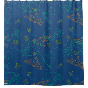 Finding Dory Sketch Navy Pattern