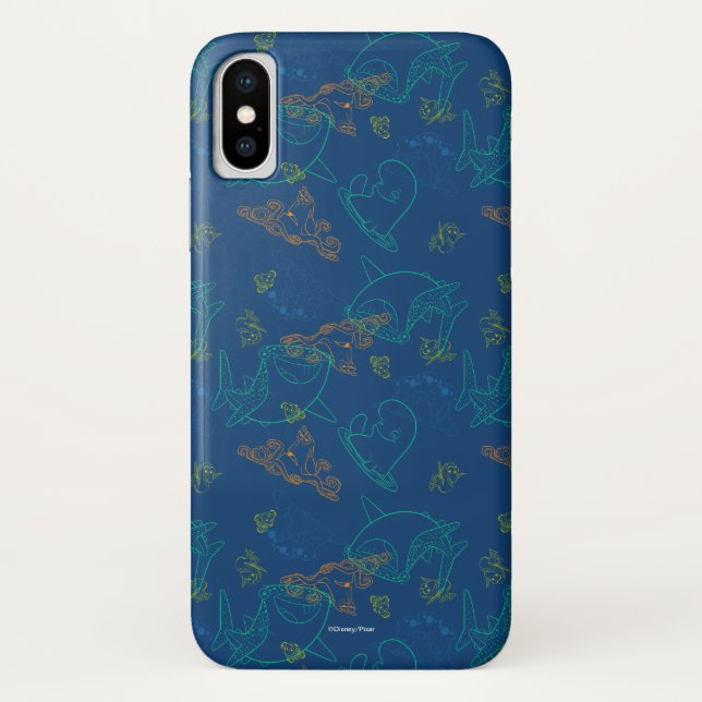 Finding Dory Sketch Navy Pattern Case-Mate iPhone Case (Back)
