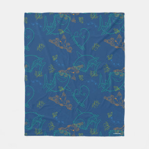 Finding Dory Sketch Navy Pattern Fleece Blanket