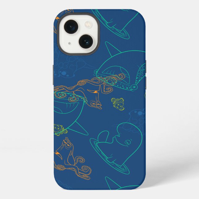 Finding Dory Sketch Navy Pattern iPhone Case (Back)