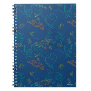 Finding Dory Sketch Navy Pattern Notebook