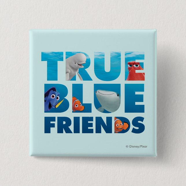 Finding Dory | True Blue Friends 2 Inch Square Button (Front)