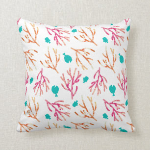 Finding Dory Watercolor Coral Pattern Throw Pillow