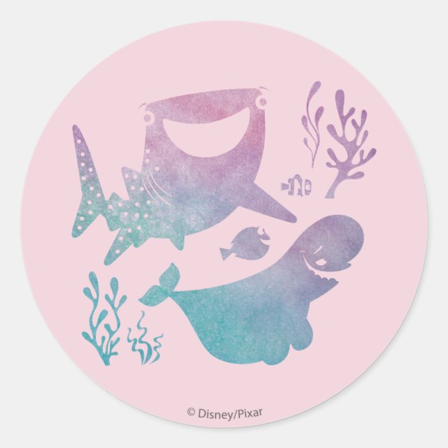Finding Dory Watercolor Graphic Classic Round Sticker (Front)