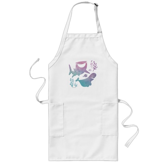 Finding Dory Watercolor Graphic Long Apron (Front)