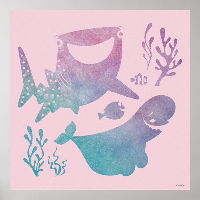 Finding Dory Watercolor Graphic Poster (Front)