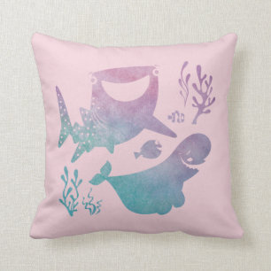 Finding Dory Watercolor Graphic Throw Pillow