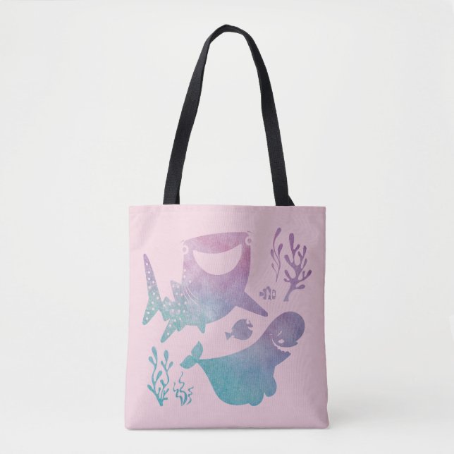 Finding Dory Watercolor Graphic Tote Bag (Front)