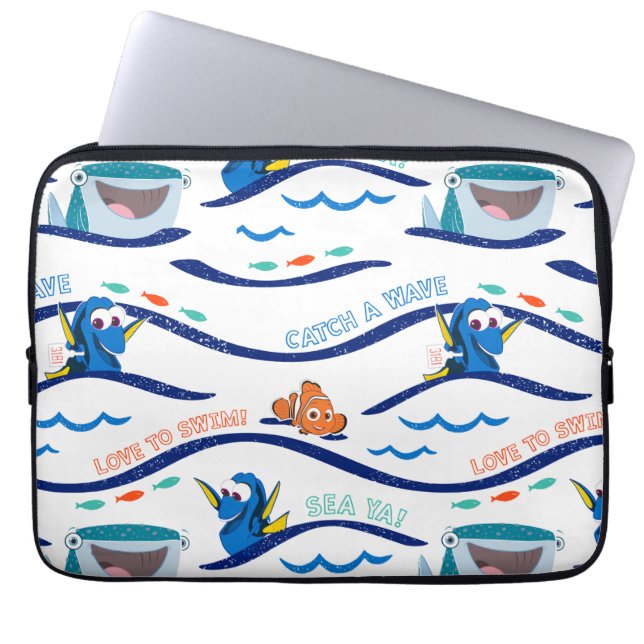 Finding Dory Wave Pattern Laptop Sleeve (Front)