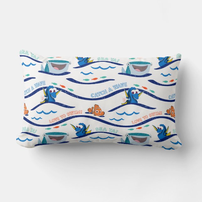 Finding Dory Wave Pattern Lumbar Pillow (Front)