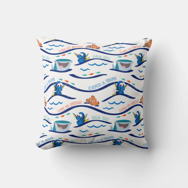 Finding Dory Wave Pattern Throw Pillow (Front)
