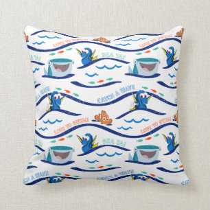 Finding Dory Wave Pattern Throw Pillow