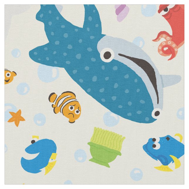 Finding Dory Yellow Pattern Fabric (Close Up)