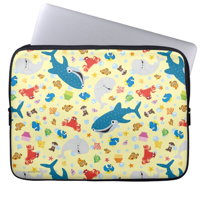 Finding Dory Yellow Pattern Laptop Sleeve (Front)