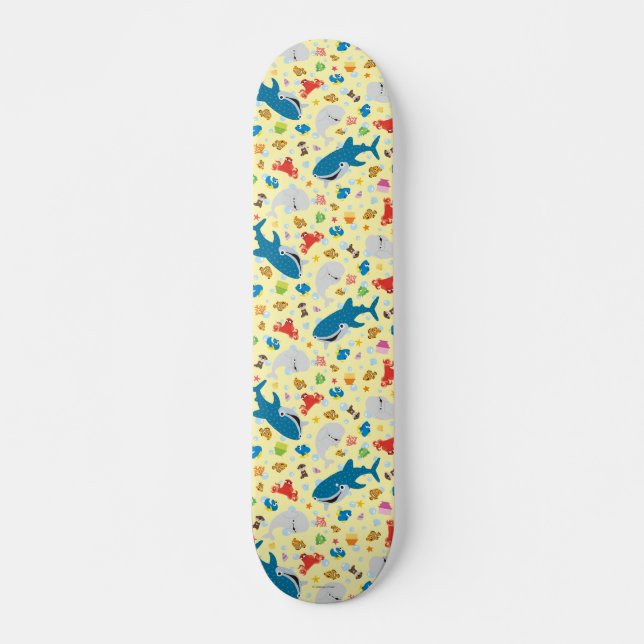 Finding Dory Yellow Pattern Skateboard (Front)