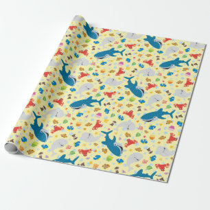 Finding Dory Yellow Pattern Wrapping Paper