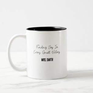 Finding Joy In Small Victory Special Ed Teacher Two-Tone Coffee Mug