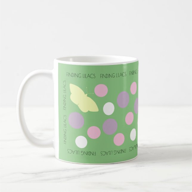 Finding Lilacs Pastel Polka Dot Mug (Left)