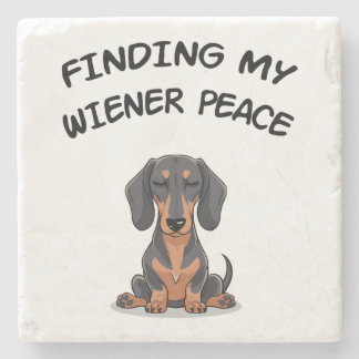 Finding my Wiener Peace Funny Dachshund Gift Stone Coaster