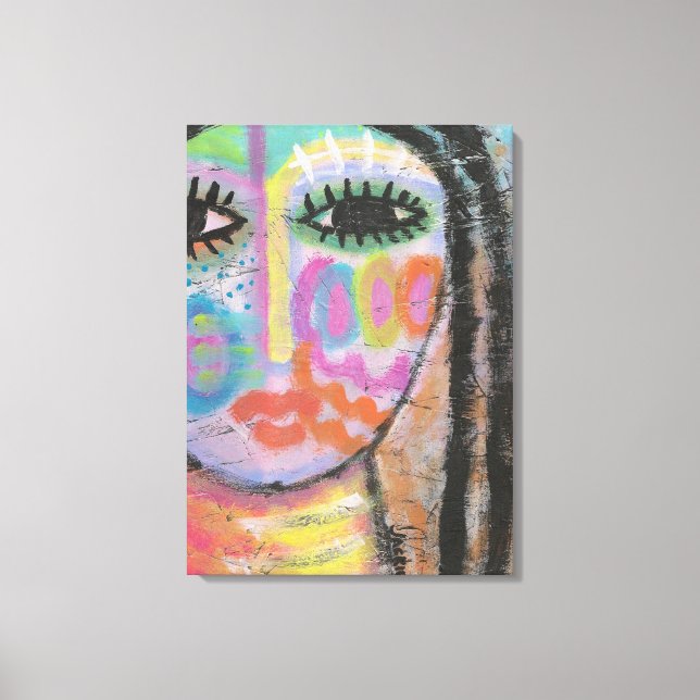 Finding Myself Abstract Painting on OSB Board Canvas Print (Front)