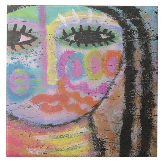 Finding Myself Abstract Painting on OSB Board Tile (Front)