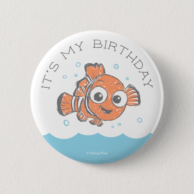 Finding Nemo Birthday  2 Inch Round Button (Front)