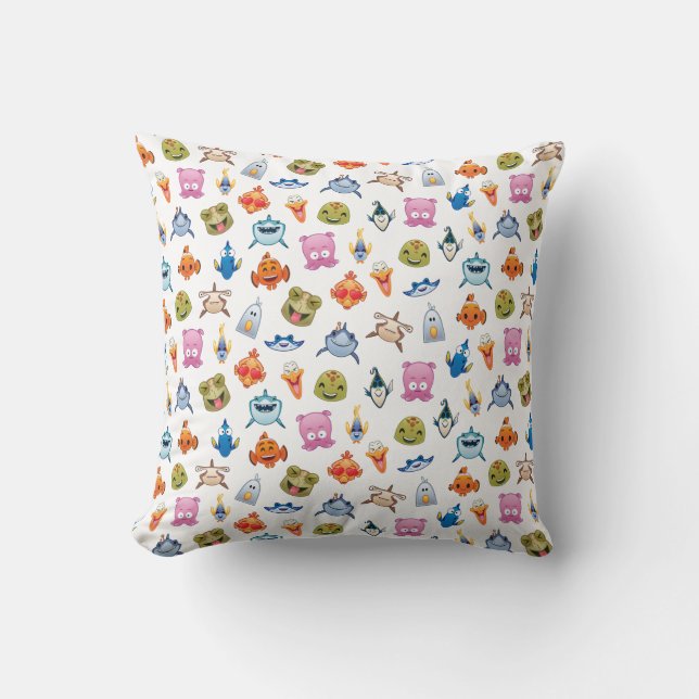 Finding Nemo Emoji Pattern Throw Pillow (Front)