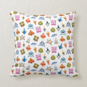 Finding Nemo Emoji Pattern Throw Pillow