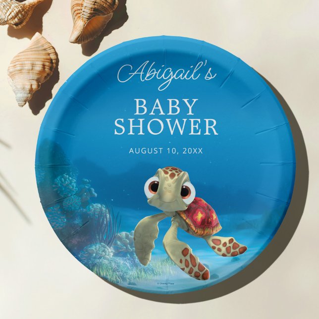 Finding Nemo | Squirt Baby Shower  Paper Plate (Plate on table)