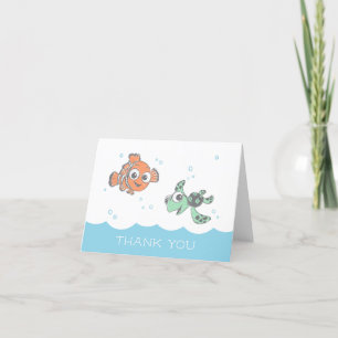Finding Nemo & Squirt Baby Shower Thank You Card