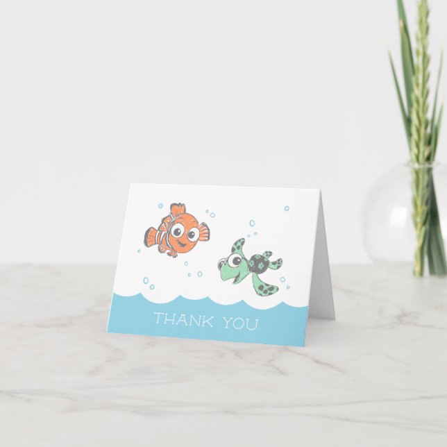 Finding Nemo & Squirt Baby Shower Thank You Card (Front)