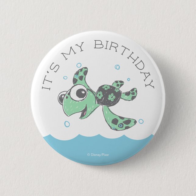 Finding Nemo Squirt Birthday  2 Inch Round Button (Front)