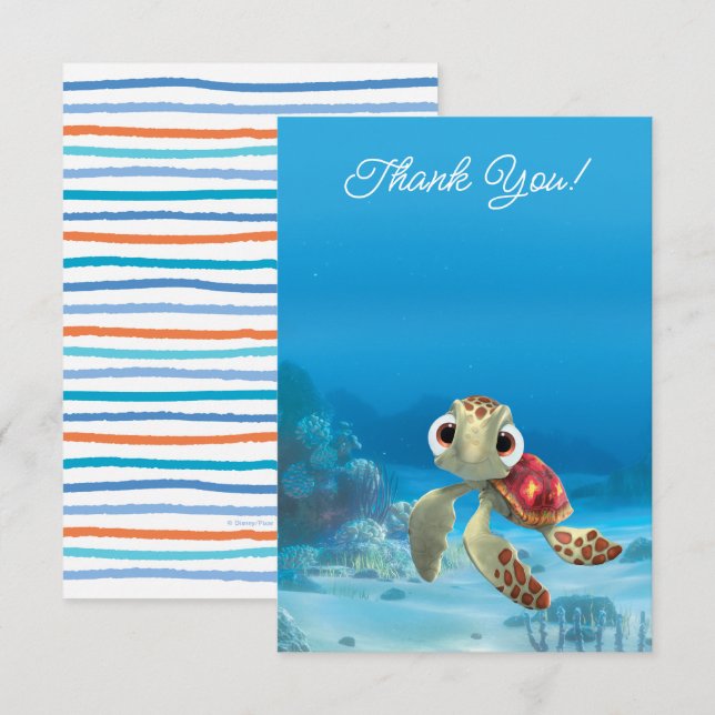 Finding Nemo Squirt First Birthday Thank You Invitation (Front/Back)
