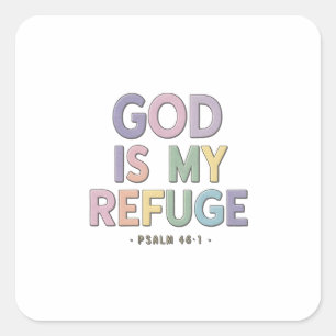 Finding Peace and Safe Haven in God's Refuge Square Sticker