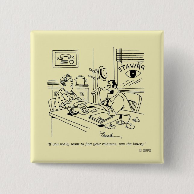 Finding Relatives 2 Inch Square Button (Front)