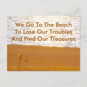 Finding Treasures Beach Quote & Photography Postcard