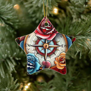 "Finding True North" Ceramic Ornament