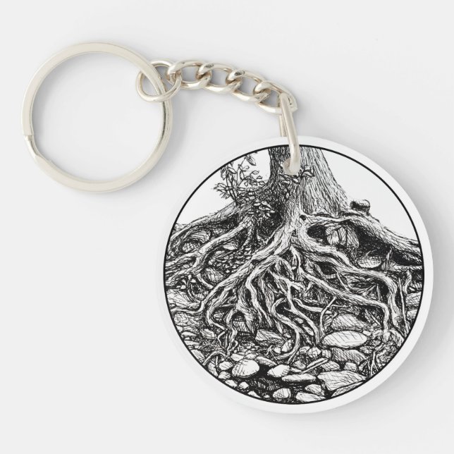 Finding Your Roots Tree Keychain (Front)
