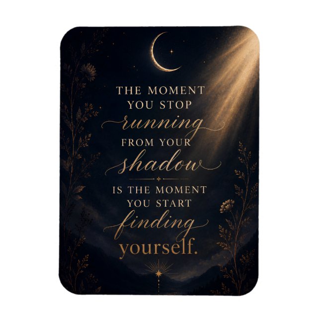 Finding Yourself Shadow Work Gold Moon Art Magnet (Vertical)