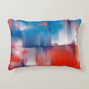 Fine art abstraction, oil painting made with rough accent pillow