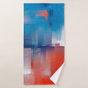 Fine art abstraction, oil painting made with rough bath towel