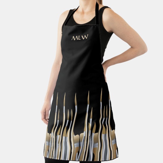 Fine Art Artist Palette and Brushes Personalized Apron (Insitu)